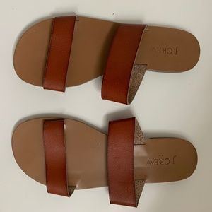 J Crew Boardwalk Sandal in Cognac